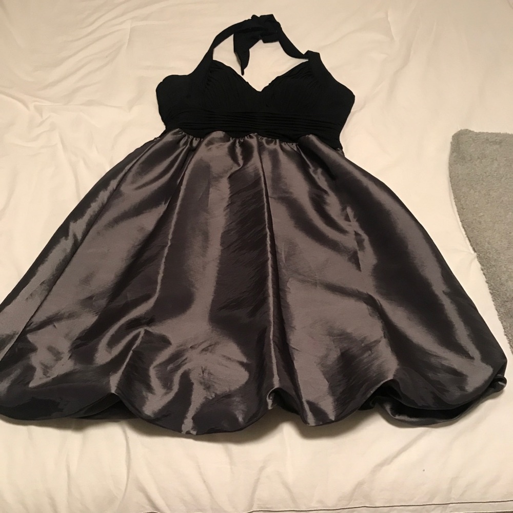 Gray and black dress